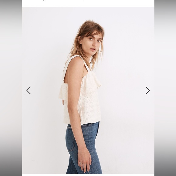 MOVING SALE | NWT Women’s Madewell Cream 100% Cotton Ruffled Tank Top, Size XXL - Picture 4 of 4
